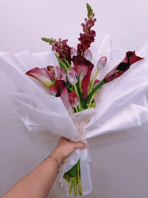 Hand-tied floral bouquet